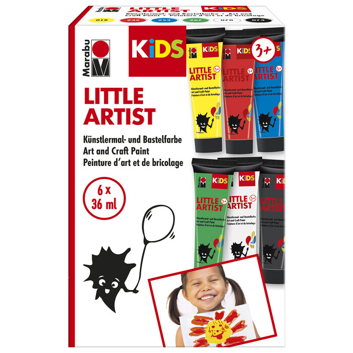 MARABU Kids Little Artist Kinder-Künstlerfarben Set 6 x 36 ml