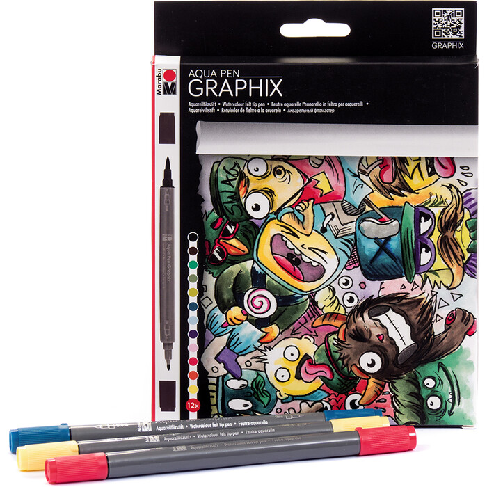 MARABU Aqua Pen - Graphix: Mega Mash 12-teilig