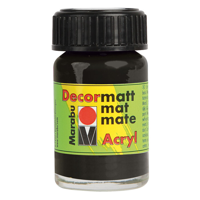 MARABU Acrylfarbe Decormatt 15 ml schwarz