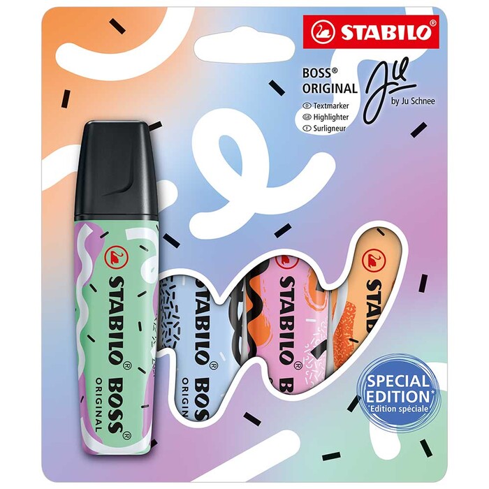 STABILO Leuchtmarker Ju Schnee Special Edition 4er Pack pastellfarben