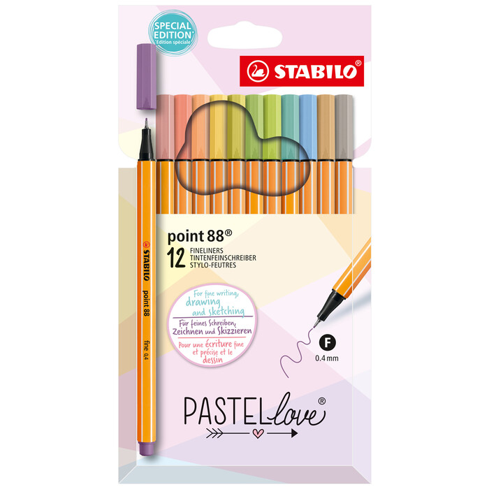 STABILO Fineliner point 88 Pastellove 12er Etui