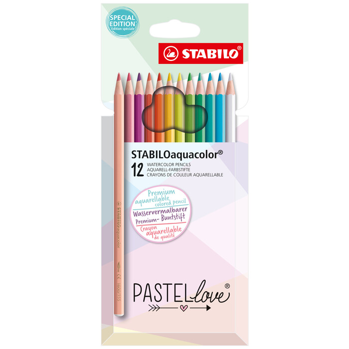 STABILO Buntstifte aquacolor Pastellove 12er Etui