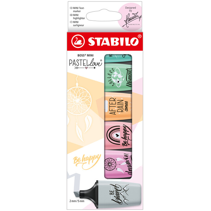 STABILO Textmarker BOSS MINI Pastellove 2.0 6er Pack in Pastellfarben