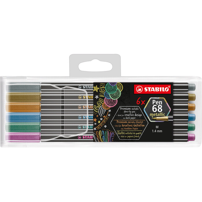 STABILO Metallic-Filzstift Pen 68 metallic, 6er Pack