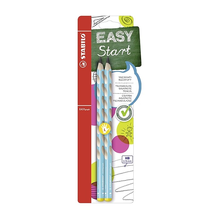 STABILO EASYgraph Dreikant-Bleistift für Linkshänder 2er Pack blau