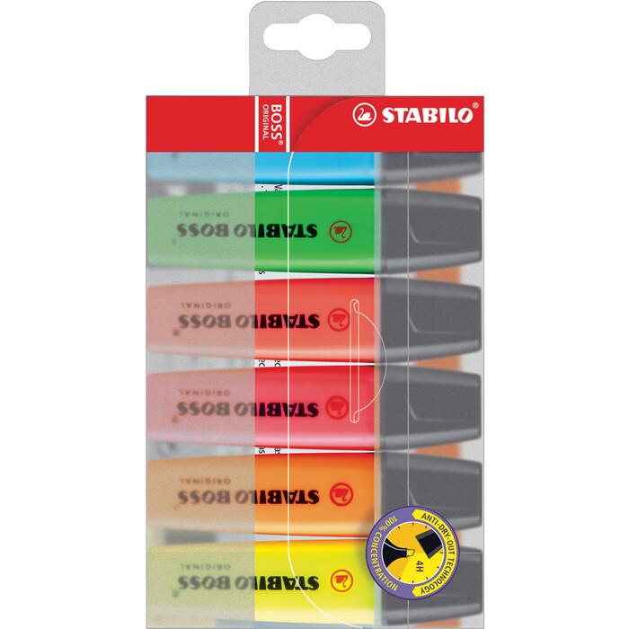 STABILO Textmarker BOSS ORIGINAL 6er Pack mehrfarbig