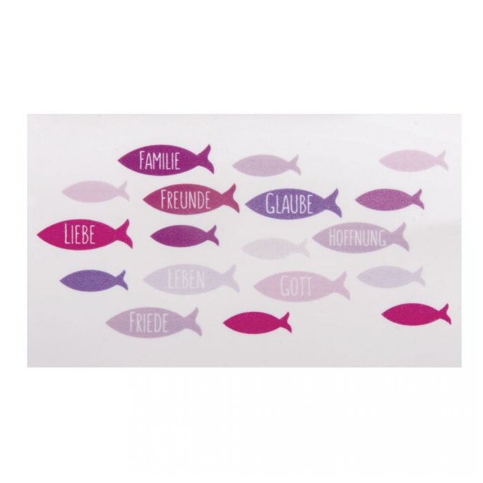 Wachsmotiv Fische 8,5 x 5 cm pink
