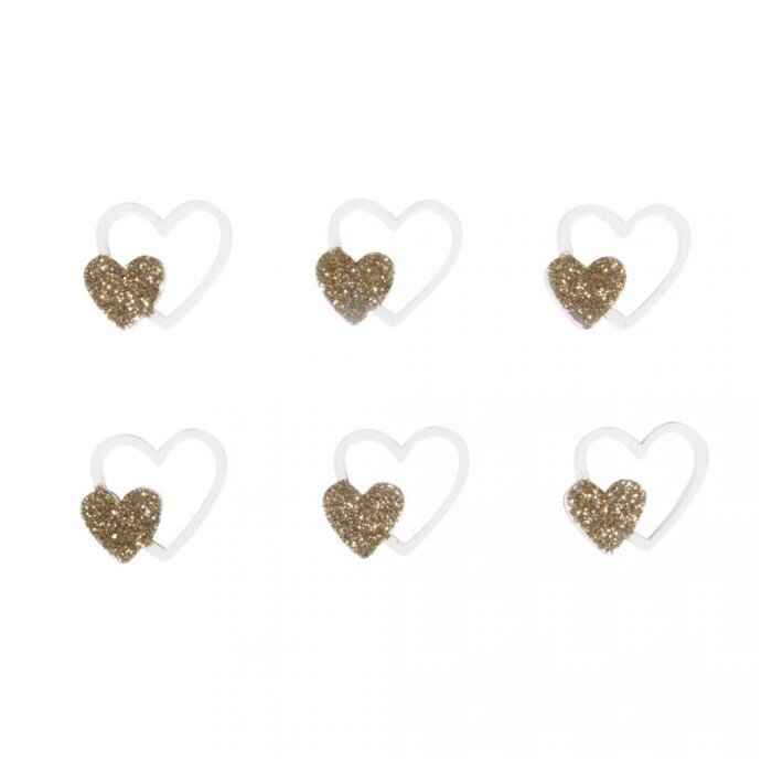 RAYHER Holz-Streuteile Herzen 2,6 x 2,3 cm 12 Stück gold
