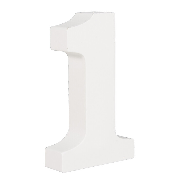 RAYHER MDF-Zahl 1 11 cm weiß