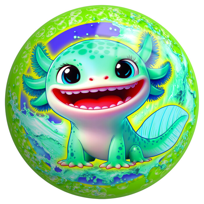 Spielball Axolotl 13 cm bunt