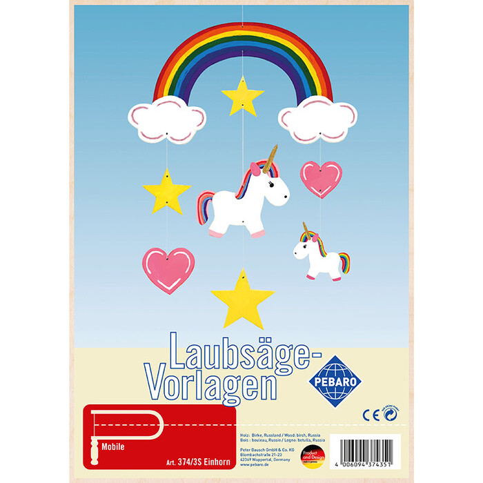PEBARO Laubsägevorlage Einhorn