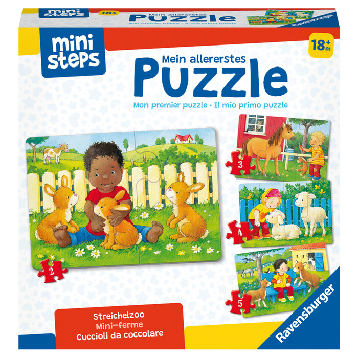 Ravensburger mini steps, Mein allererstes Puzzle: Streichelzoo, 11,5x16,5 cm