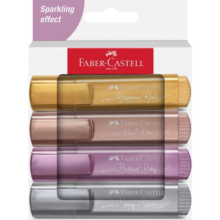 FABER-CASTELL Textmarker-Set TL 46 Metallic 4er Etui