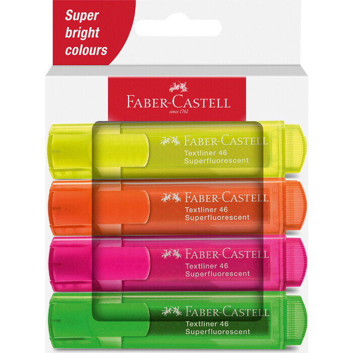 FABER-CASTELL Textmarker TL 46 Neon Superfluorescent 4er Etui