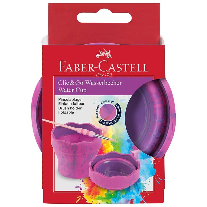 FABER-CASTELL Wasserbecher Clic & Go faltbar rosa