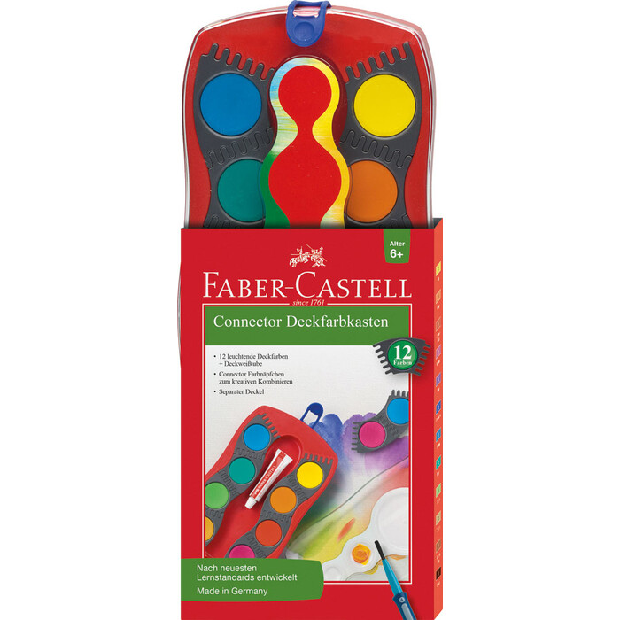FABER-CASTELL Deckfarbkasten CONNECTOR 12 Farben