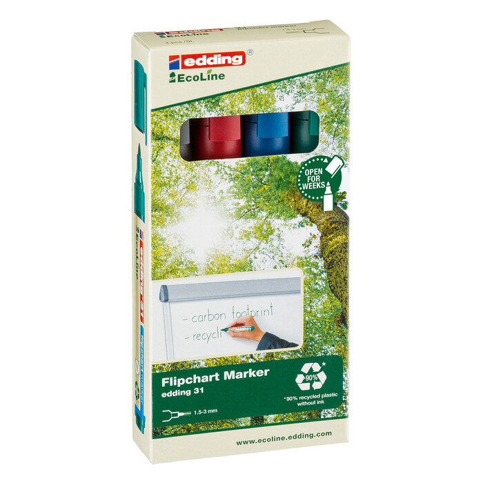 EDDING Flipchartmarker-Set 31 Ecoline Rundspitze 1,5-3 mm mehrere Farben
