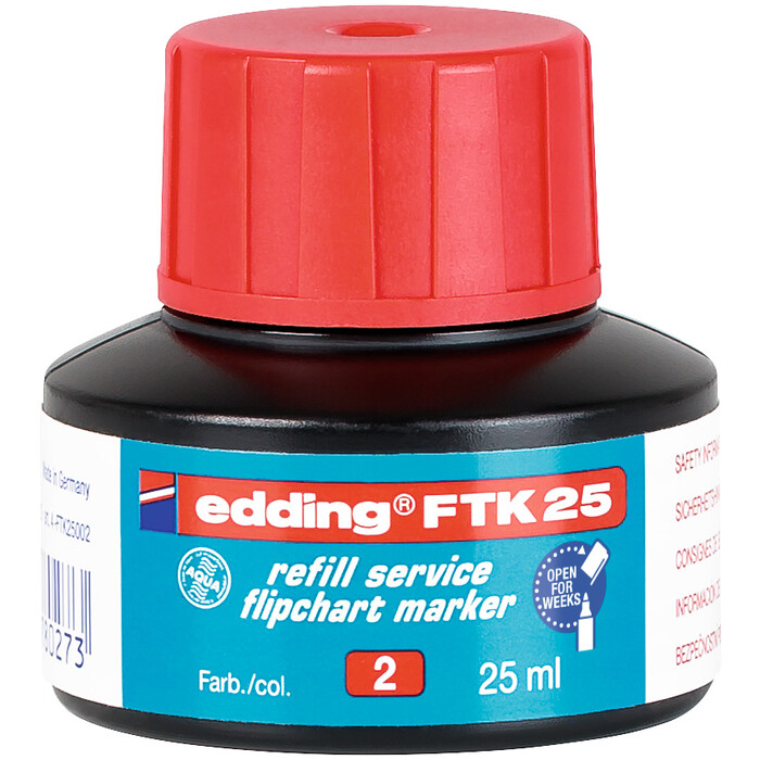 EDDING Nachfülltinte FTK25 für Flipchartmarker 25 ml rot