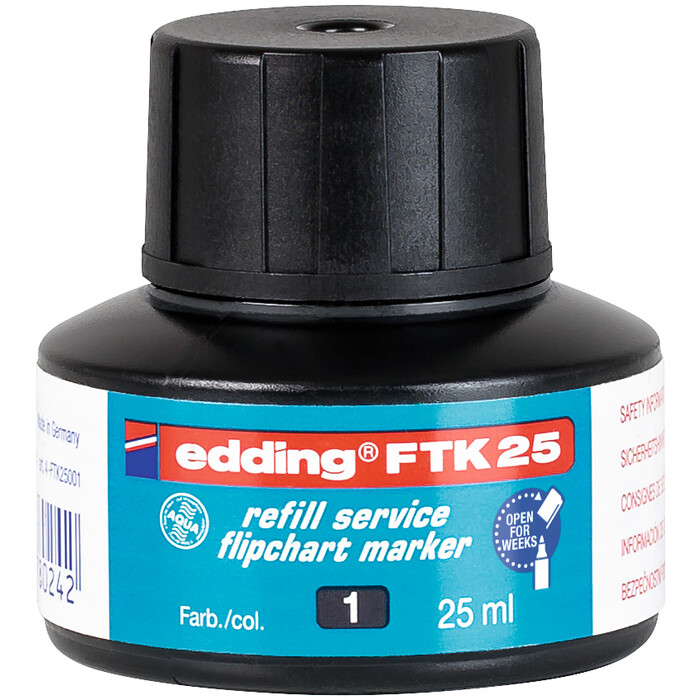 EDDING Nachfülltinte FTK25 für Flipchartmarker 25 ml schwarz