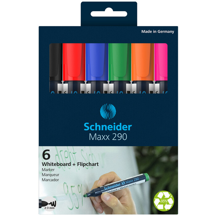 SCHNEIDER Whiteboardmarker Maxx 290 Rundspitze 6er Set