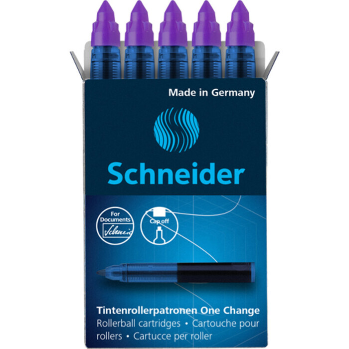 SCHNEIDER Tintenrollerminen One Change 0,6 mm 5 Stück violett