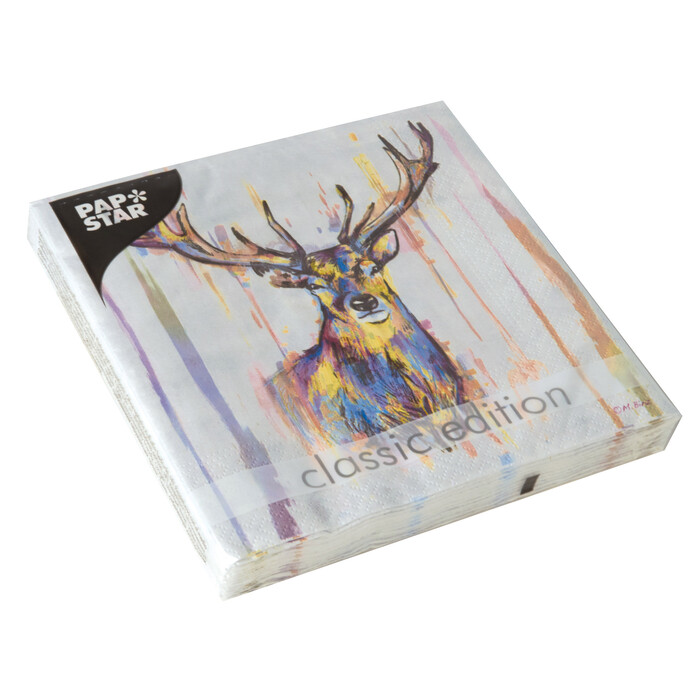 PAPSTAR Servietten Colourful Deer 20 Stück 33 x 33 cm bunt