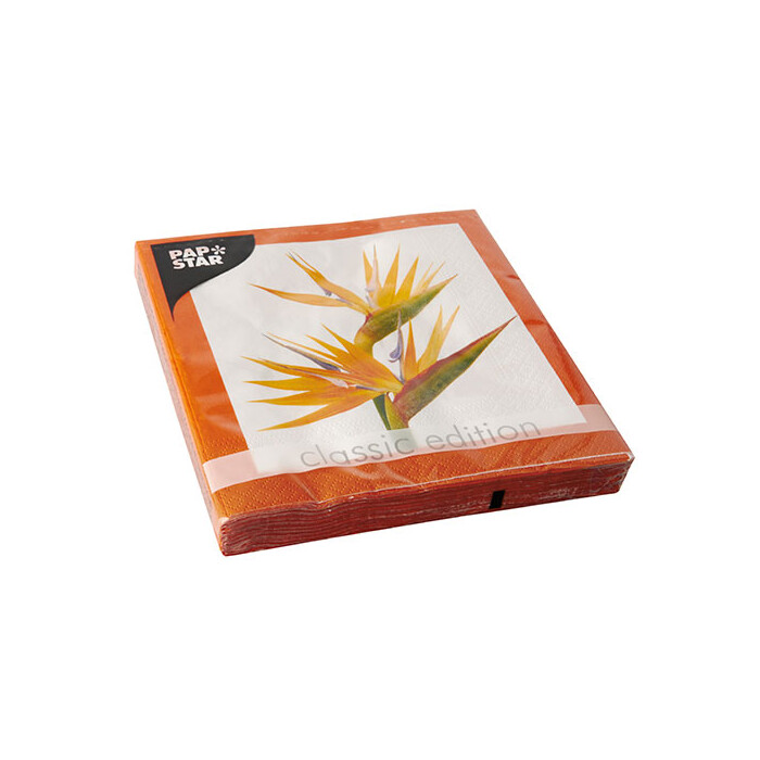 PAPSTAR Servietten Paradiesvogelblume 20 Stück 33 x 33 cm orange