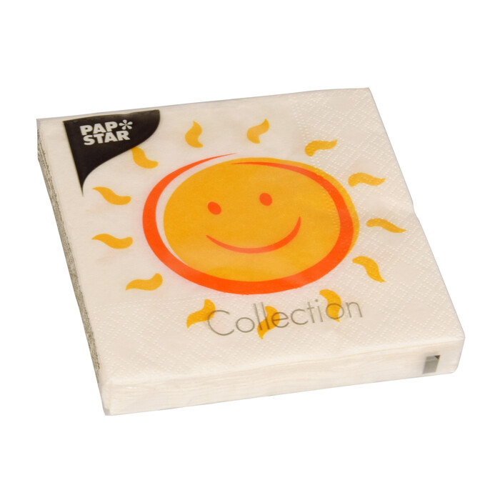 PAPSTAR Servietten Here comes the sun 20 Stück 25 x 25 cm gelb