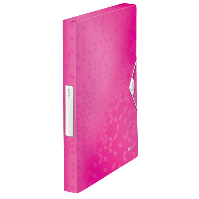 LEITZ Heftbox mit Gummizug WOW A4 pink