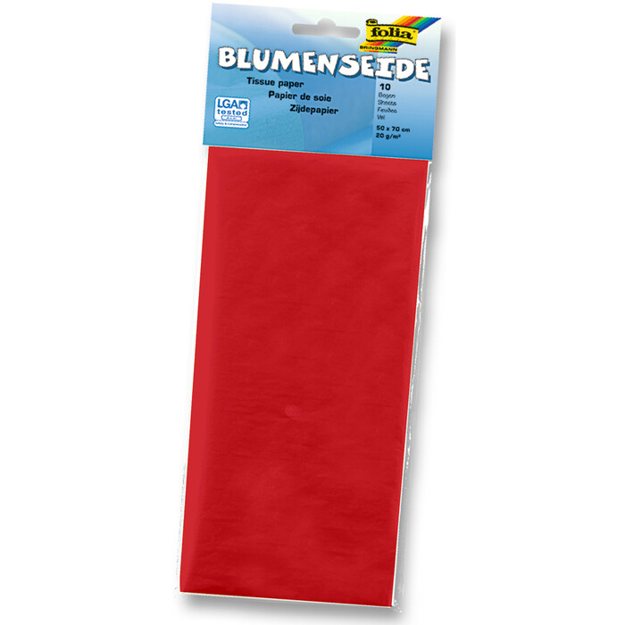 FOLIA Blumenseide 50 x 70 cm 5 Bögen rot