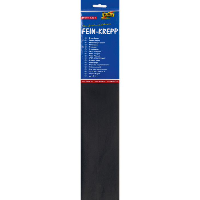 FOLIA Fein-Krepp 50 x 250 cm schwarz