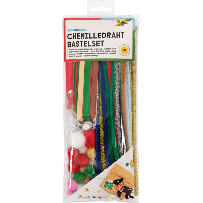 FOLIA Chenilledraht Bastel-Set Winter 199-teilig