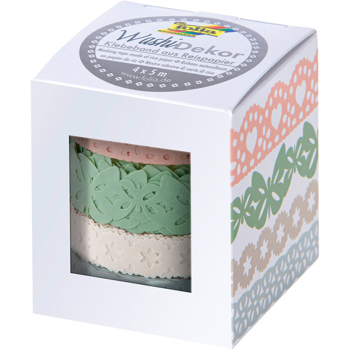 FOLIA Washi Tape Pastell 4 Stück mehrere Farben