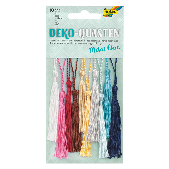 folia Deko-Quasten - Metal Chic, 10 Stück