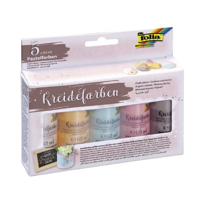 FOLIA Kreidefarben-Set 5 x 60 ml mehrere Farben