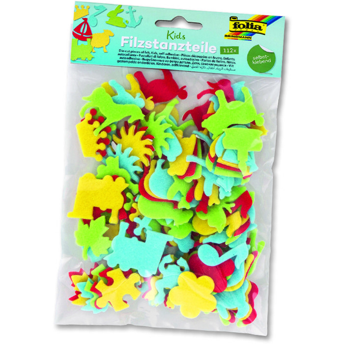 FOLIA Filzstanzteile Kids 112 Teile selbstklebend