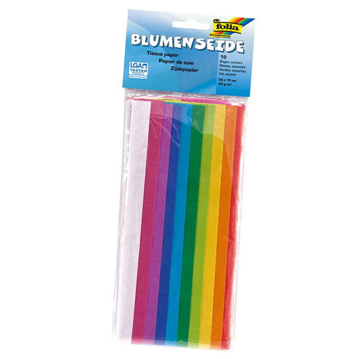 FOLIA Blumenseide 50 x 70 cm 10 Bögen mehrere Farben