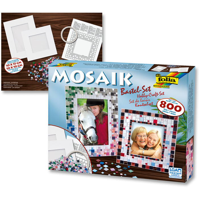 FOLIA Mosaik Bastelset, 800-tlg. + 2 Bilderrahmen