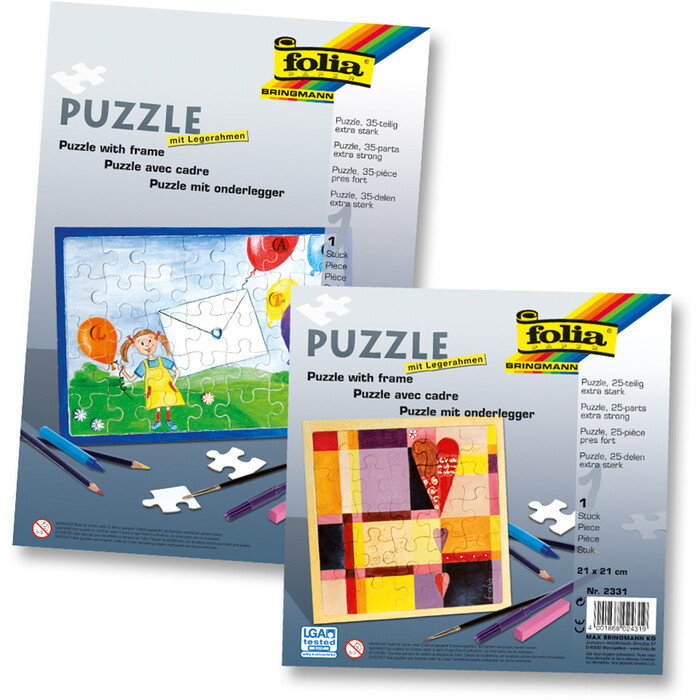 FOLIA Puzzle A4 blanko mit Legerahmen 35-teilig