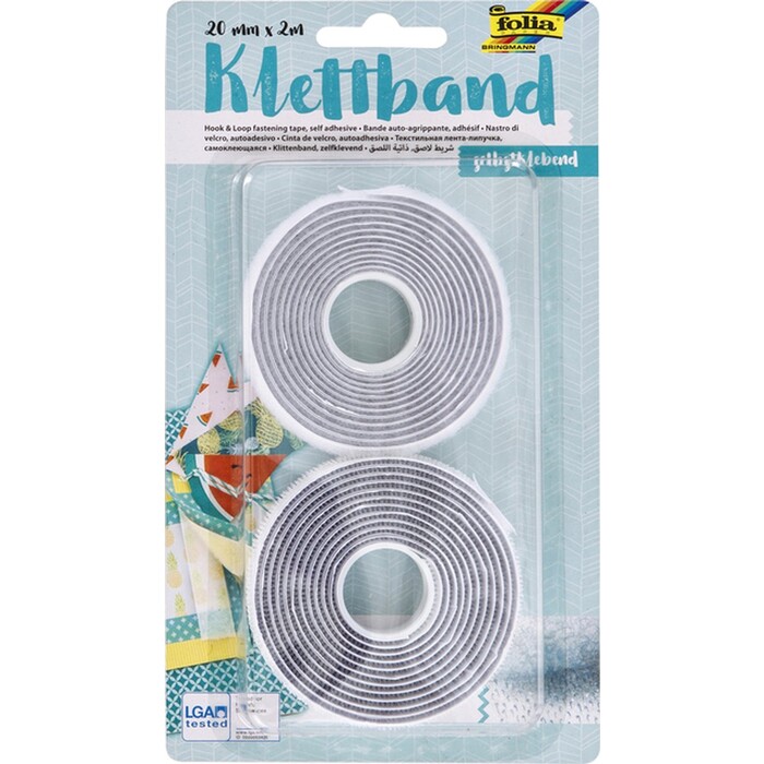 FOLIA Klettband selbstklebend weiß