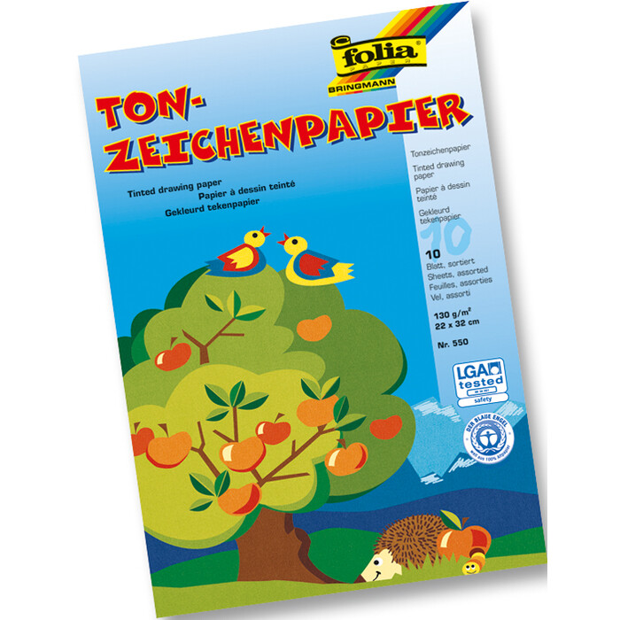 Tonzeichenpapier, 10 Bogen, farblich sortiert