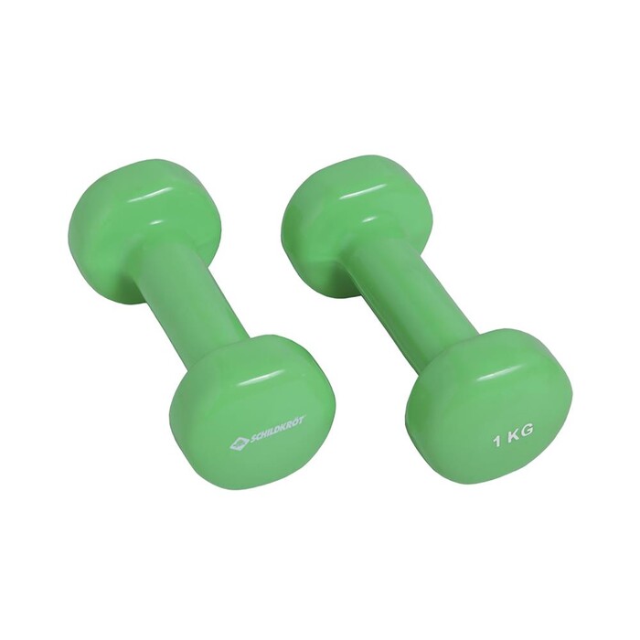 SCHILDKRÖT Vinyl Hantel-Set 2 x 1 kg grün