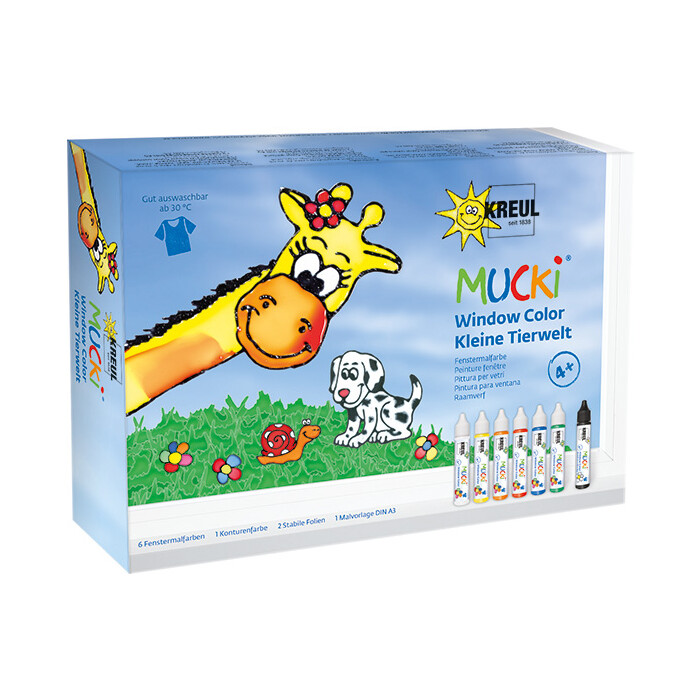 KREUL Mucki Window Color - Kleine Tierwelt, 7er-Set