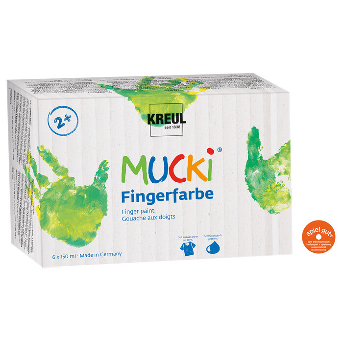 KREUL MUCKI Fingerfarben-Set 6 x 150 ml