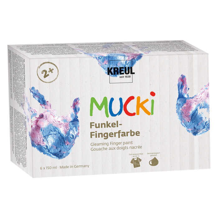 KREUL MUCKI Funkel-Fingerfarben-Set 6 x 150 ml