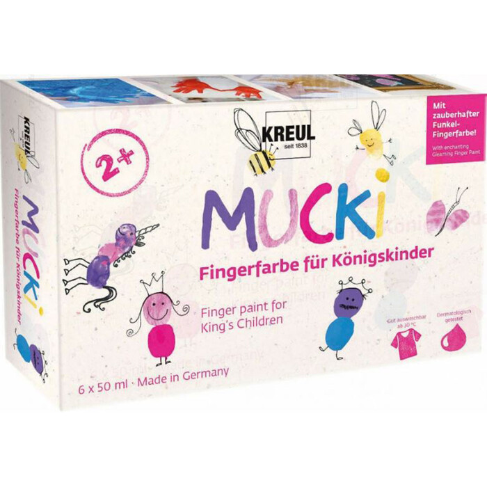 KREUL Mucki Fingerfarbenset für Königskinder 6 x 50 ml mehrere Farben