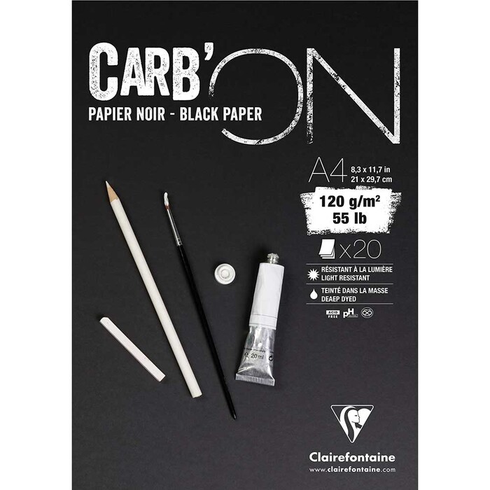 CLAIREFONTAINE Carb'on Schwarzes Papier A4 20 Blatt