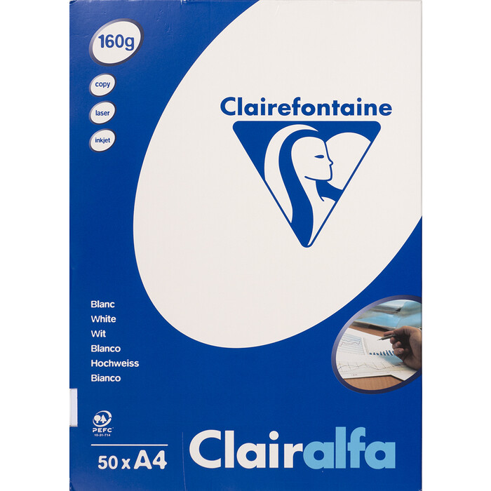 CLAIREFONTAINE Kopierpapier Clairalfa A4 50 Blatt 160 g/m² weiß