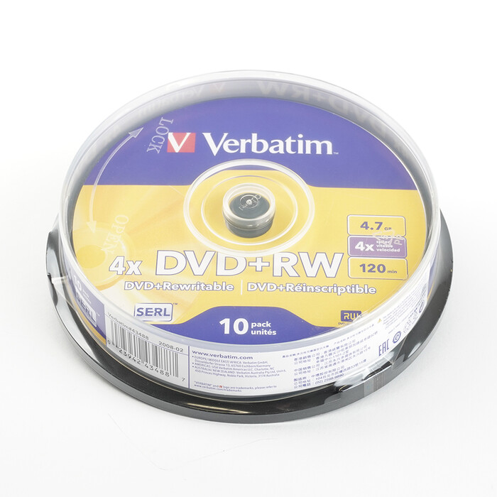 VERBATIM DVD+RW 4,7GB/4x Spindel 10 Stück