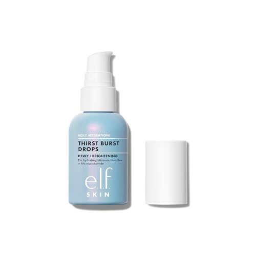 E.L.F. Holy Hydration! Thirst Burst Drops, Gel Serum Drops, For A Dewy, Plump Complexion, Non-Greasy Feel, With Hyaluronic Acid & 5% Niacinamide, Vega